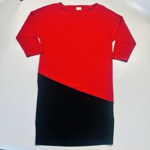 Chico's Knee Length Dress Red Black Size 0 / Misses Size 4 Excellent Condition